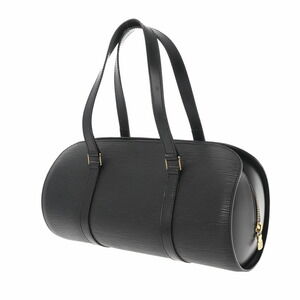 Louis Vuitton Black Epi Noir Leather Handbag Soufflot